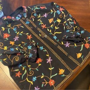 Willow Ridge size PL 12-14equivalent 100%Cotton beautifully embroidered jacket.